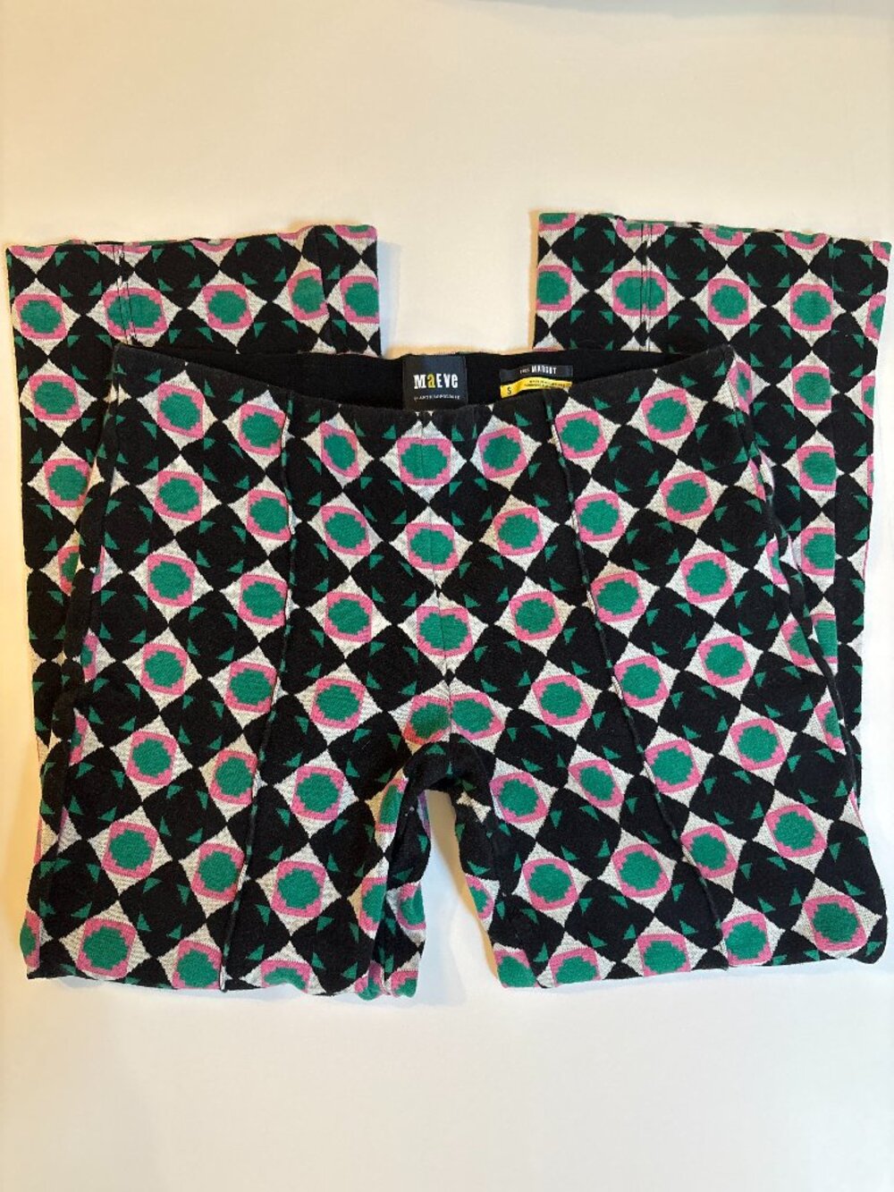 Anthropologie Maeve Margot Kick Flare Cropped Pants size S Small